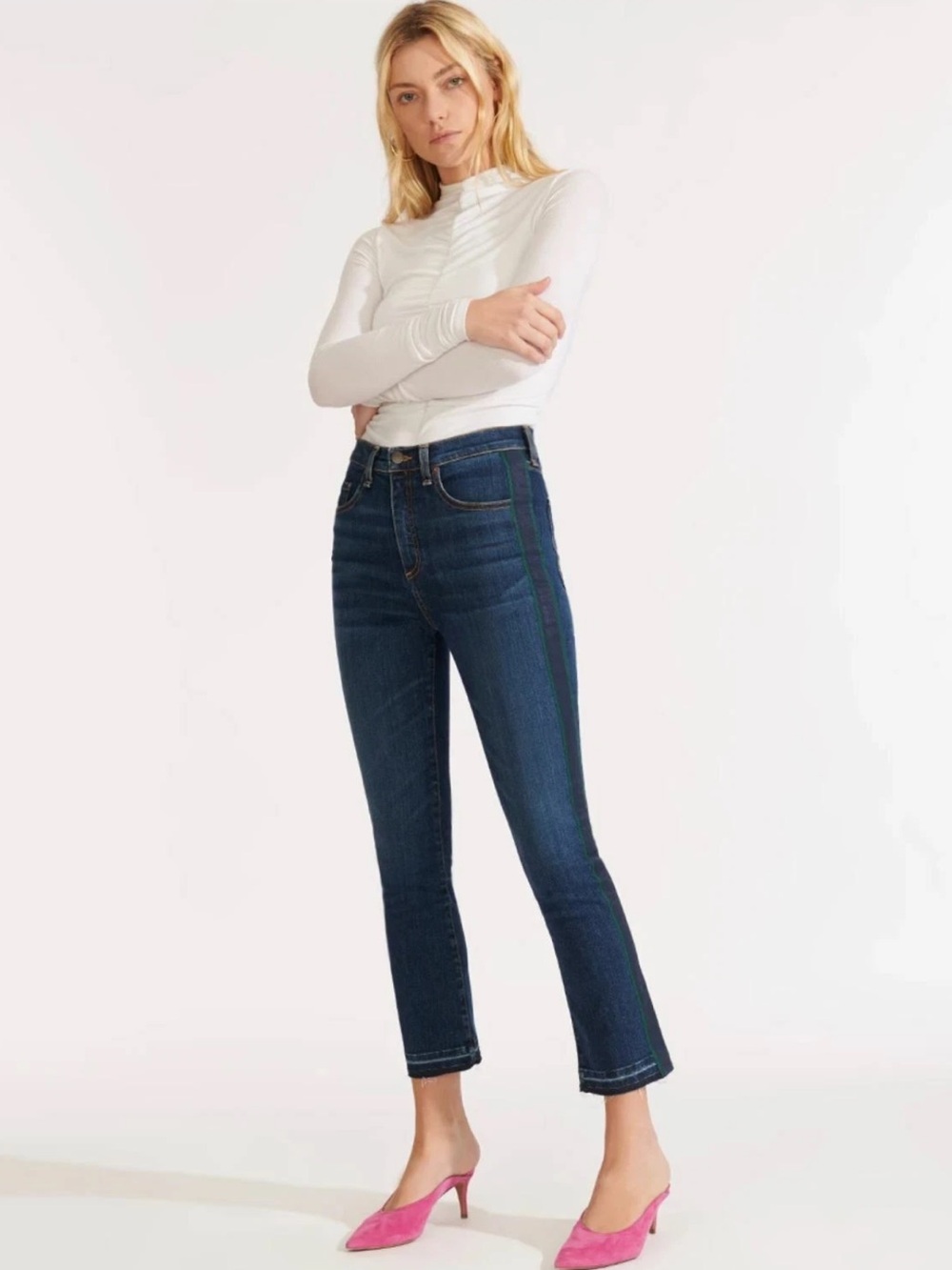 Veronica Beard Carly Kick Flare High Rise Jeans Size 26 (2) Medium Vintage Wash